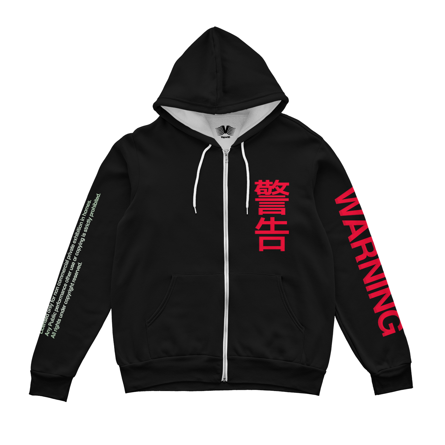 WARNING! Zip Up Hoodie