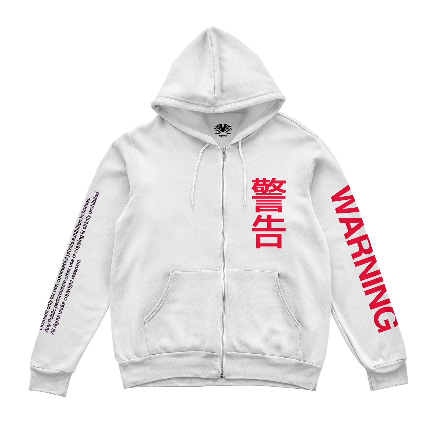 WARNING! Zip Up Hoodie