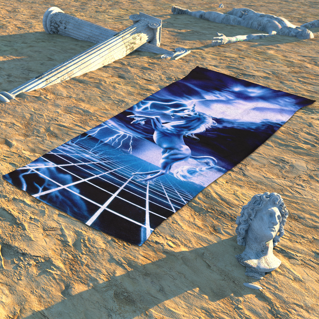 White Lighting Beach Towel