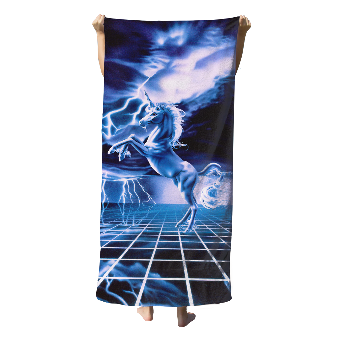 White Lighting Beach Towel