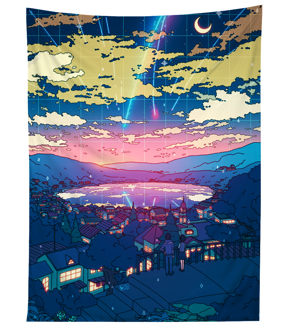 Comet Rain Tapestry Tapestry Vapor95