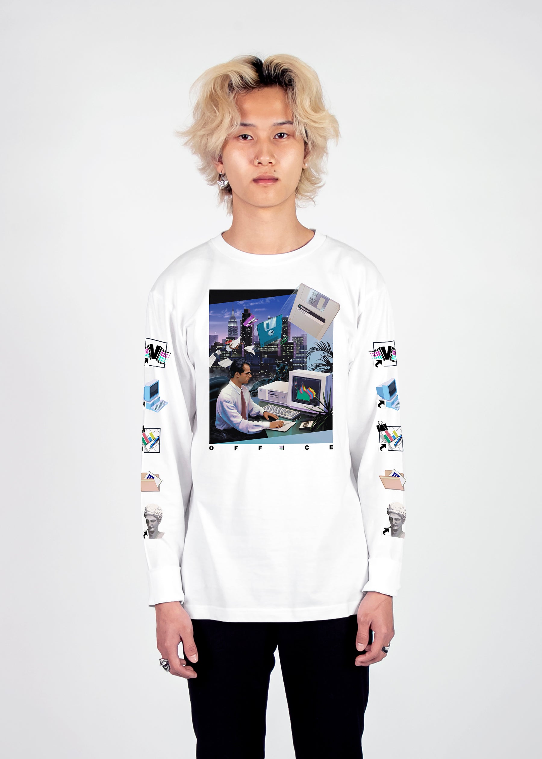 Doing Business Long Sleeve Tee Long Sleeve Graphic Tee DTG White S 