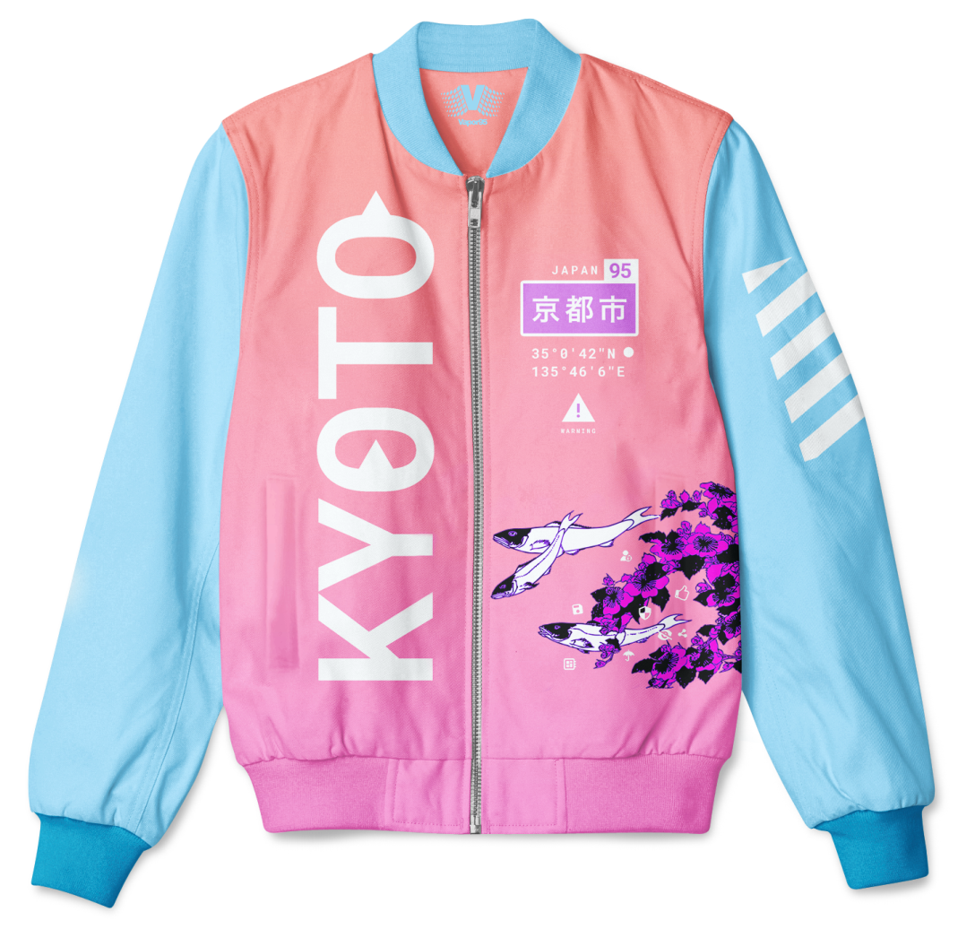 Kyoto Koi Bomber Jacket Bomber Jacket T6 XS Pastel 