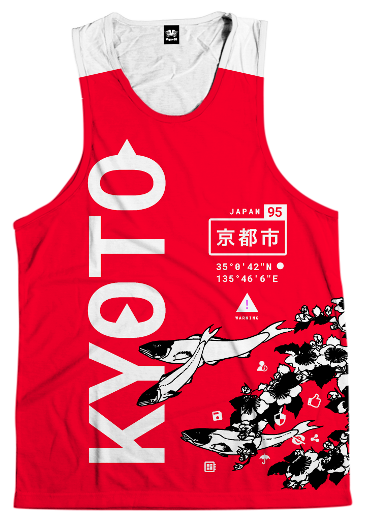 Kyoto Koi Tank Top All Over Print Tank Top T6 XS Red 