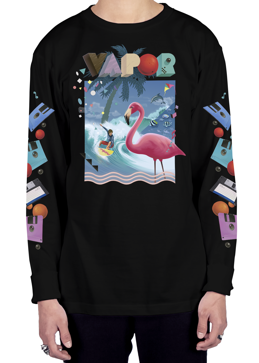 Ride The Wave Long Sleeve Tee Long Sleeve Graphic Tee DTG 