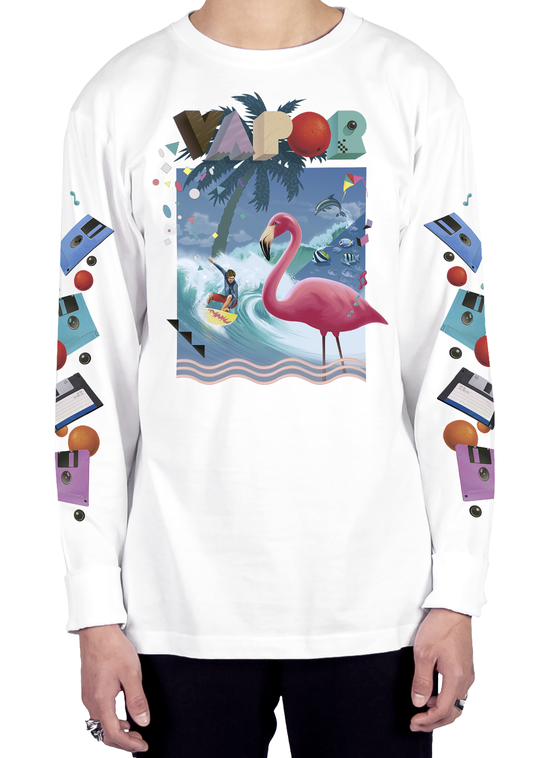 Ride The Wave Long Sleeve Tee Long Sleeve Graphic Tee DTG 