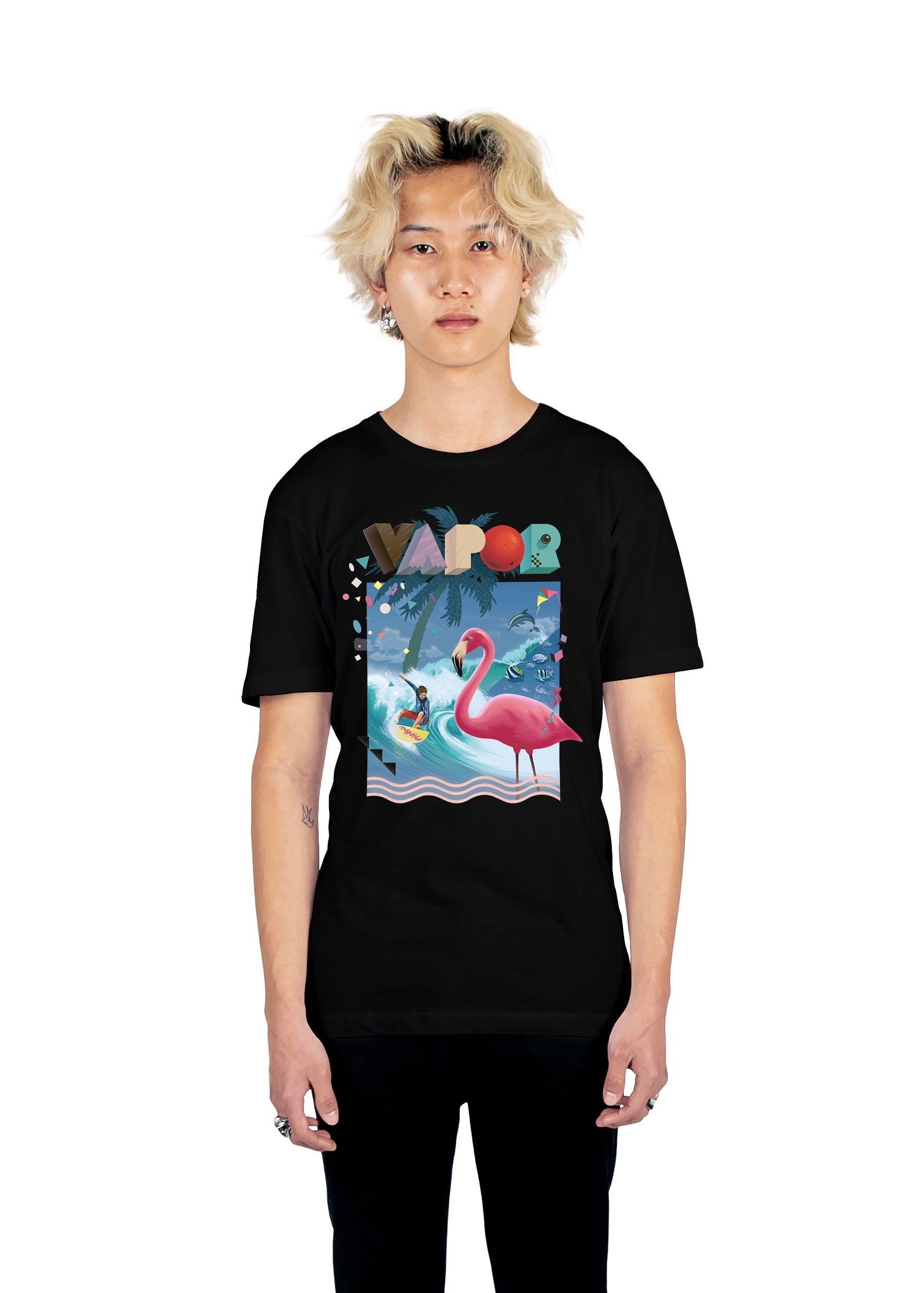 Ride The Wave Tee Graphic Tee DTG Black S