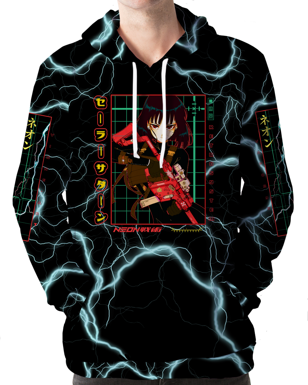 Sailor Saturn Hoodie All Over Print Hoodie T6 XS Teal Black