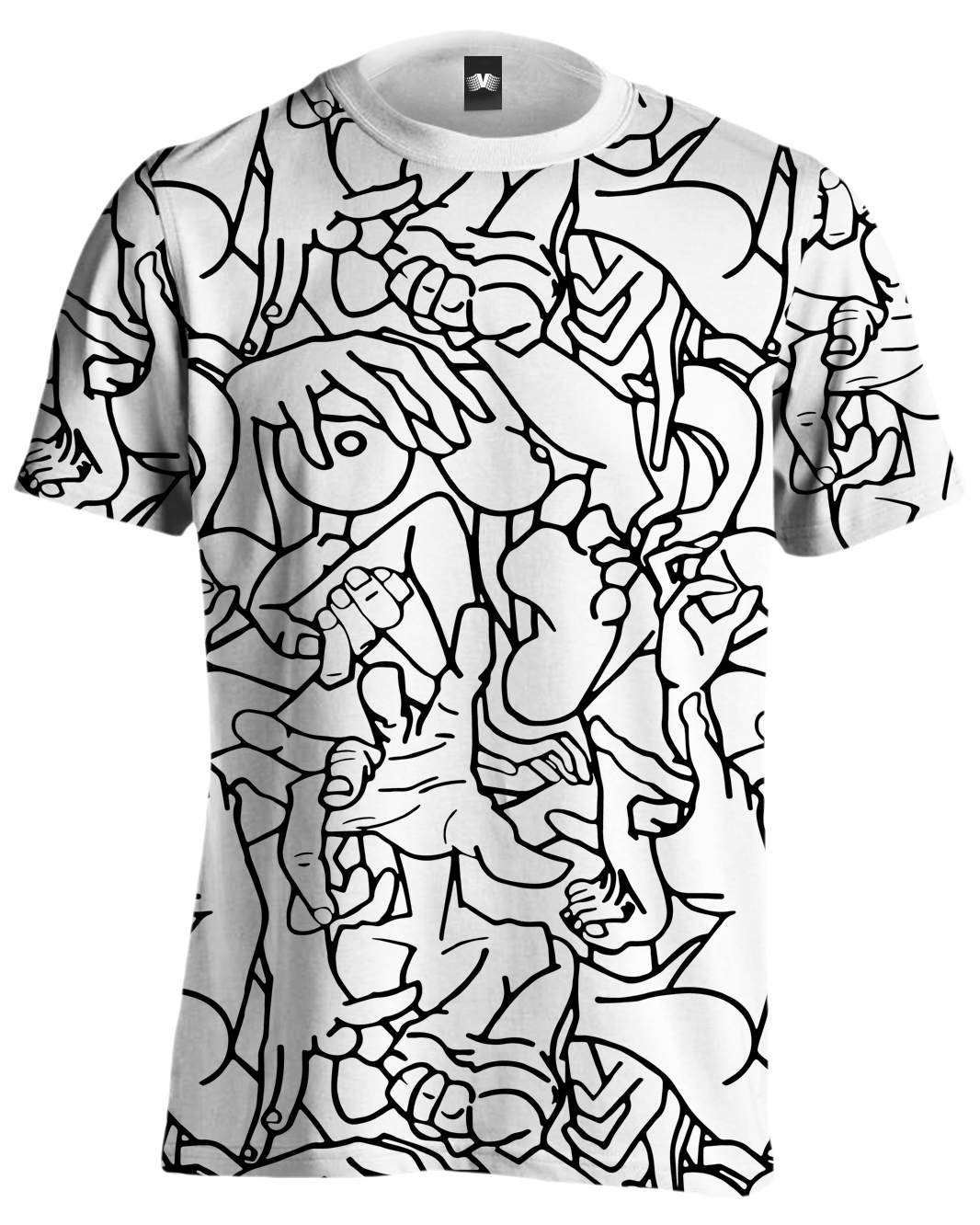 Tight Spaces Tee All Over Print Tee AOP XS White 
