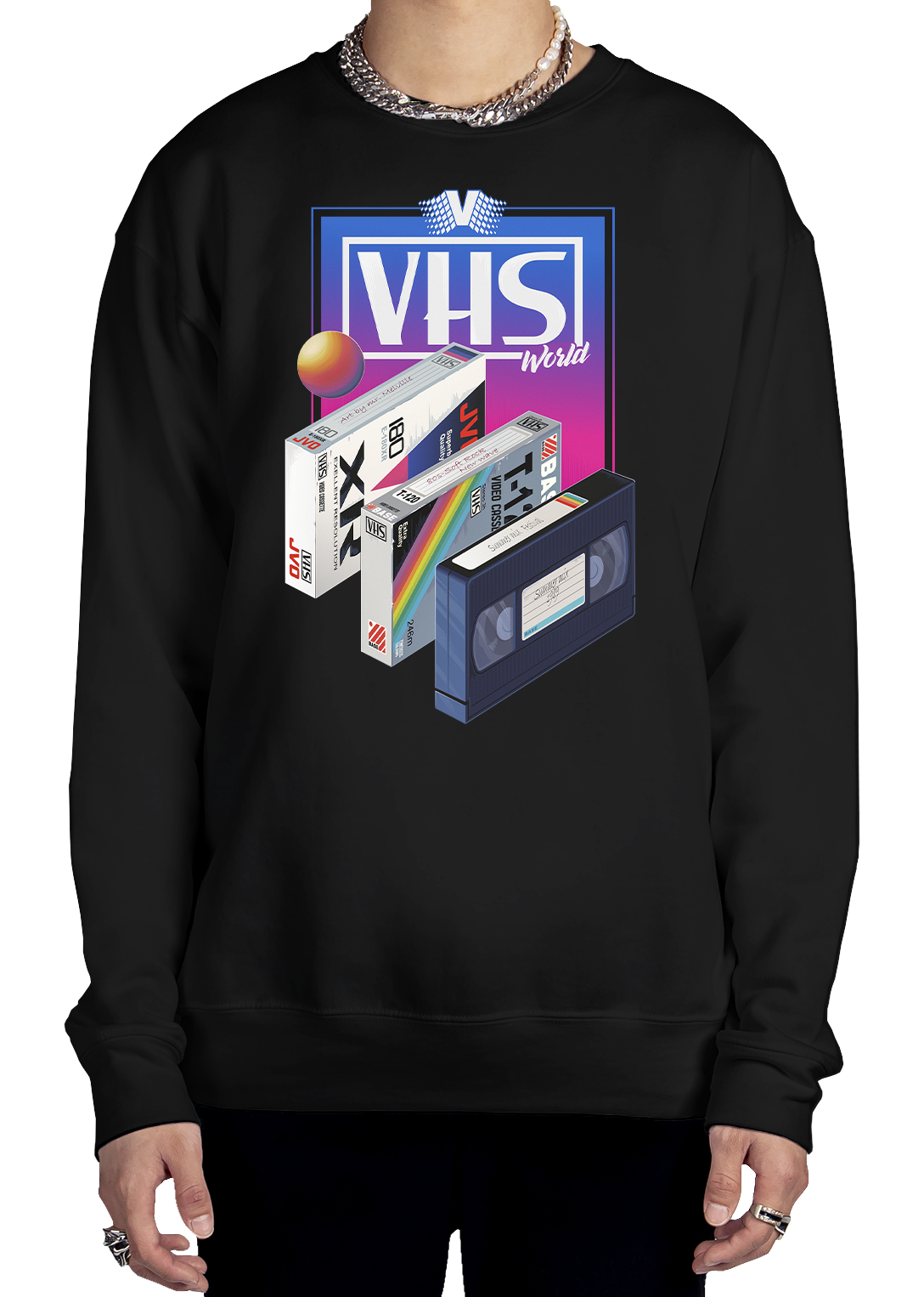 VHS World Sweatshirt Graphic Sweatshirt Vapor95