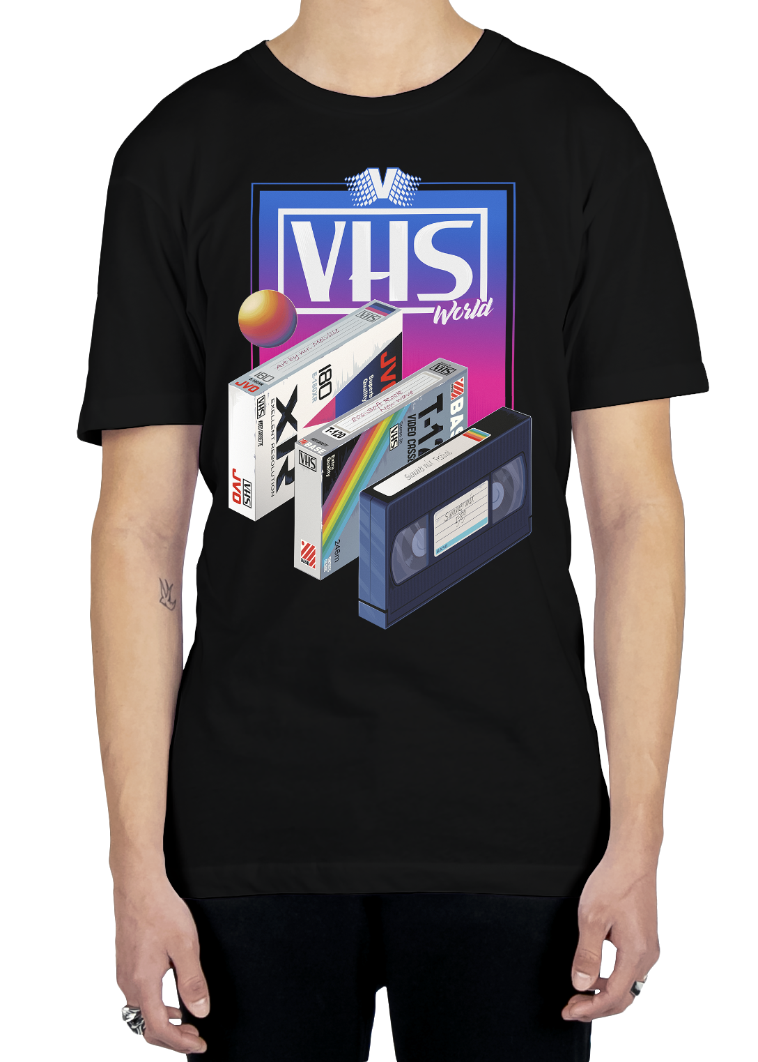 VHS World Tee Graphic Tee Vapor95