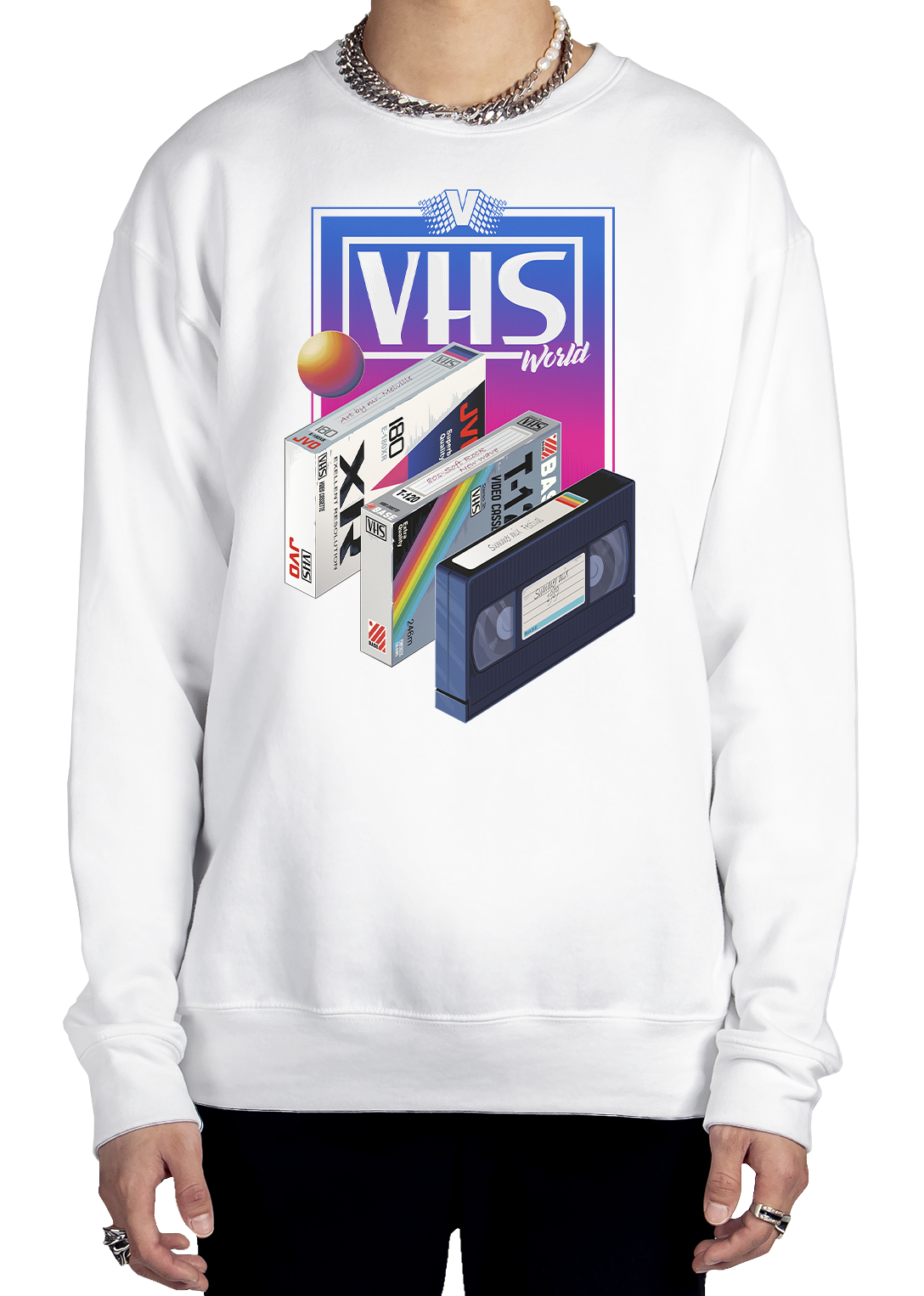 VHS World Sweatshirt Graphic Sweatshirt Vapor95