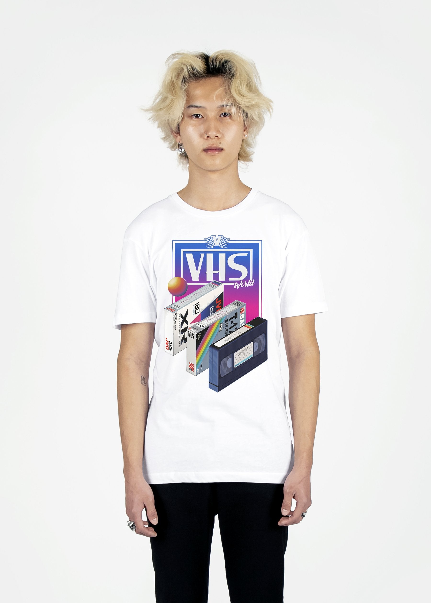 VHS World Tee Graphic Tee Vapor95 White S