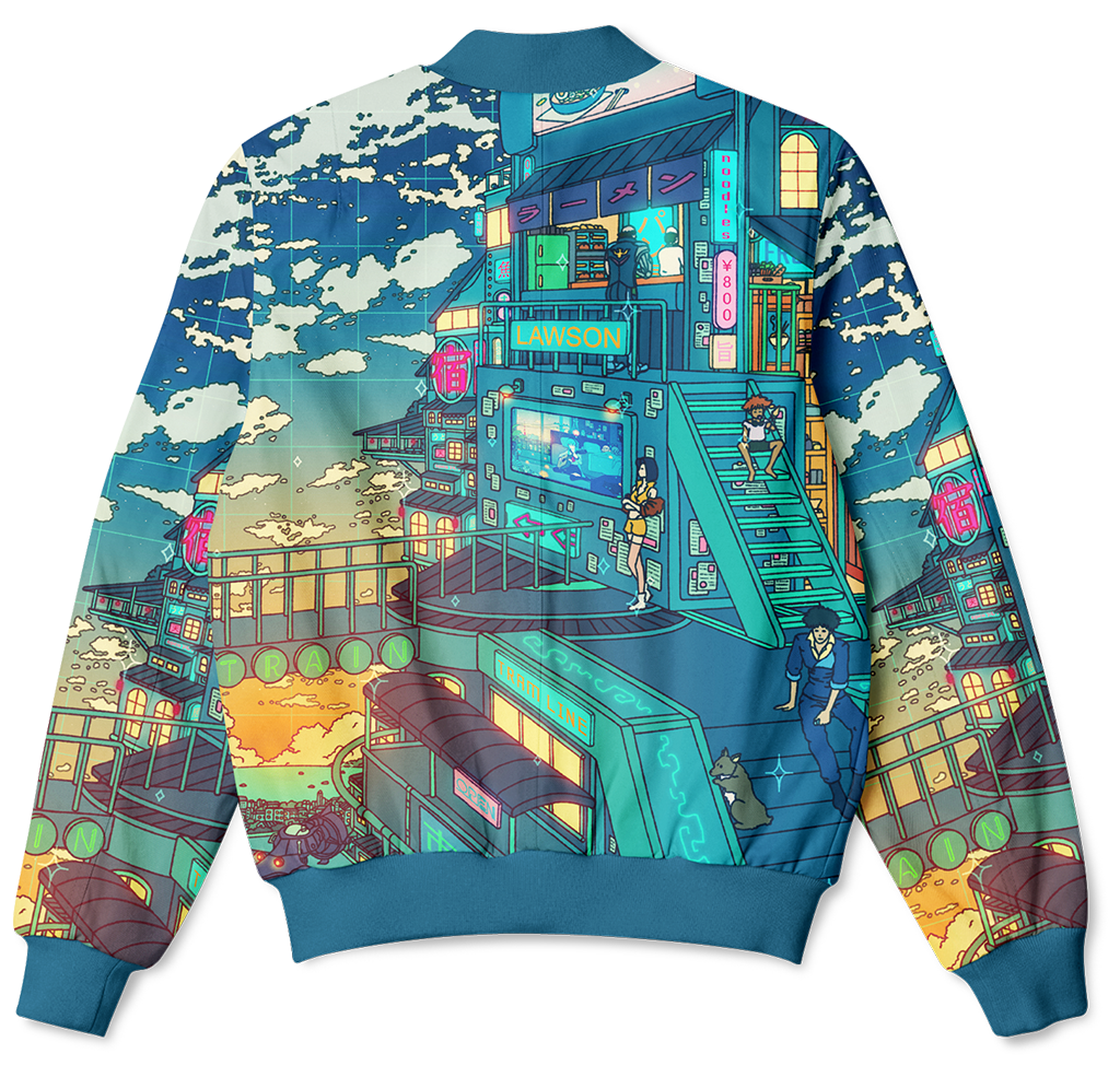 Bomber jacket hot sale back print