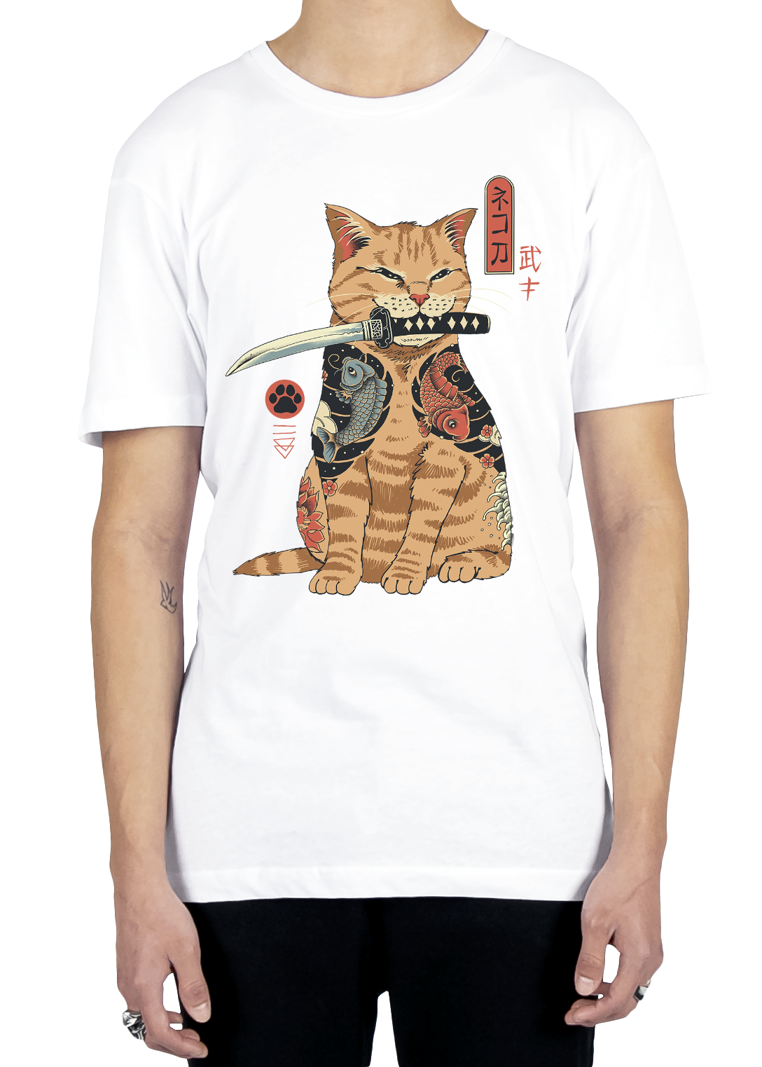 Feline Shogun Tee Graphic Tee Vapor95