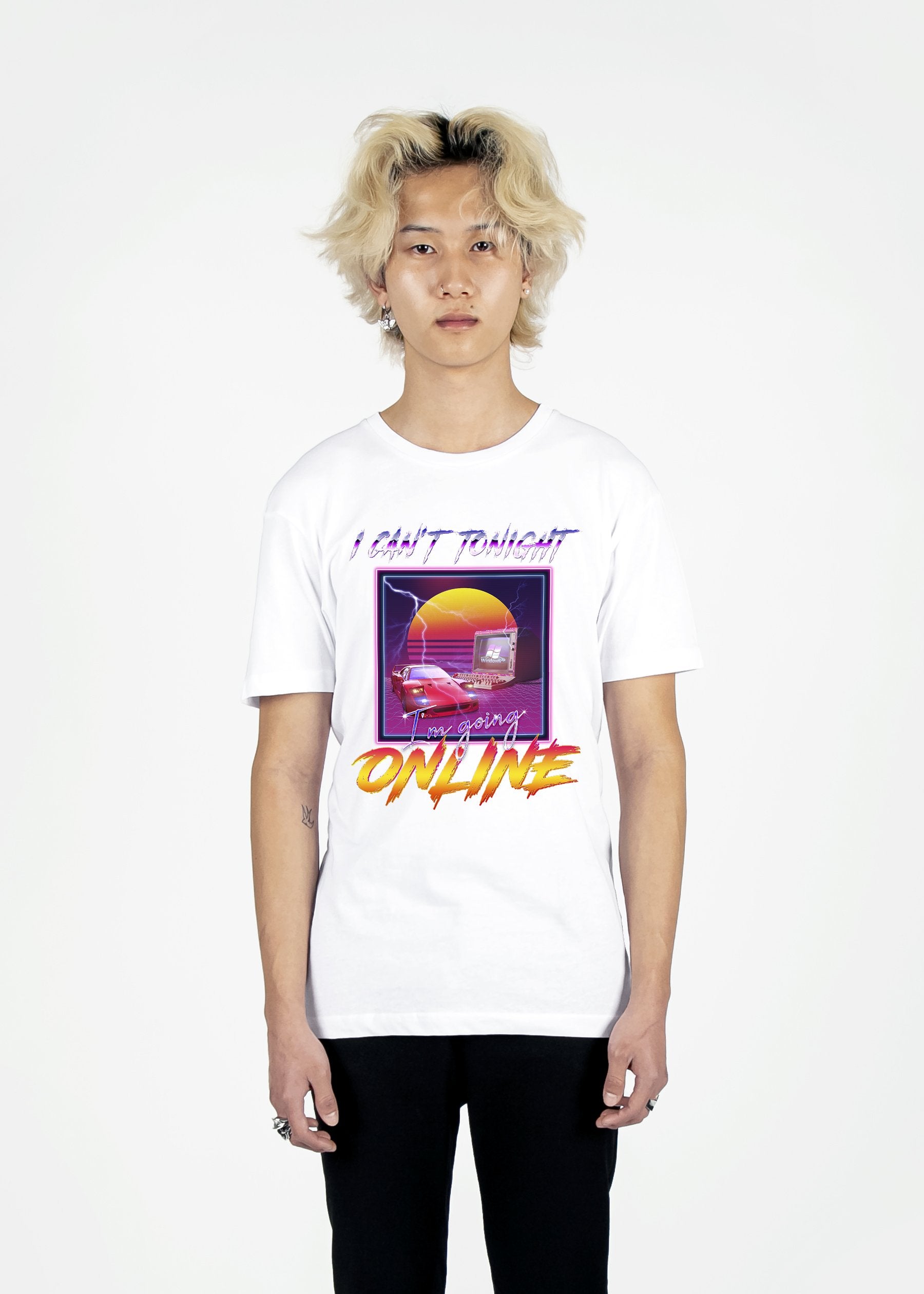 Going Online Tee Graphic Tee DTG White S