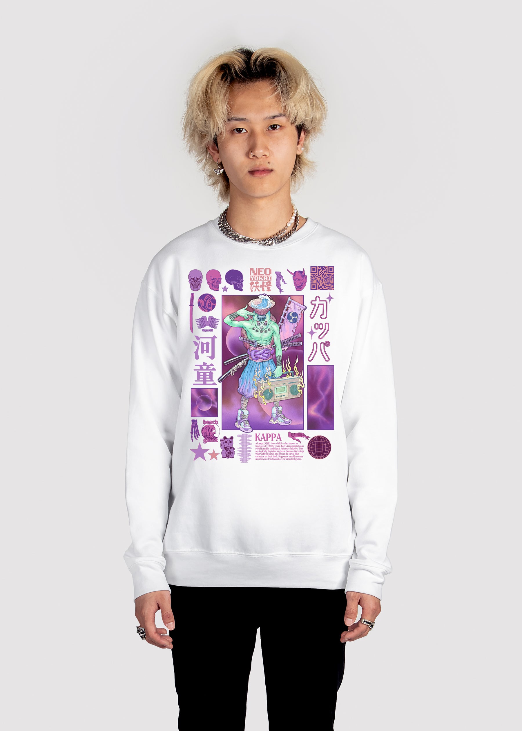 | Kappa & Vaporwave Sweatshirt – Aesthetic Vapor95 Clothing
