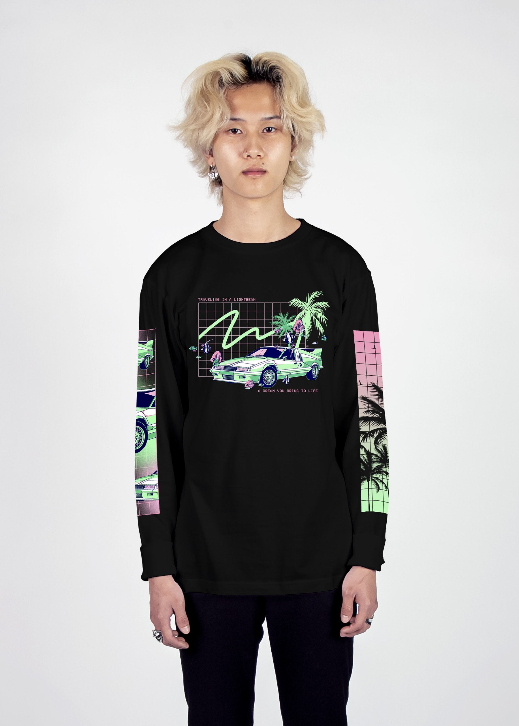 Lightbeam Travel Long Sleeve Tee Long Sleeve Graphic Tee Vapor95