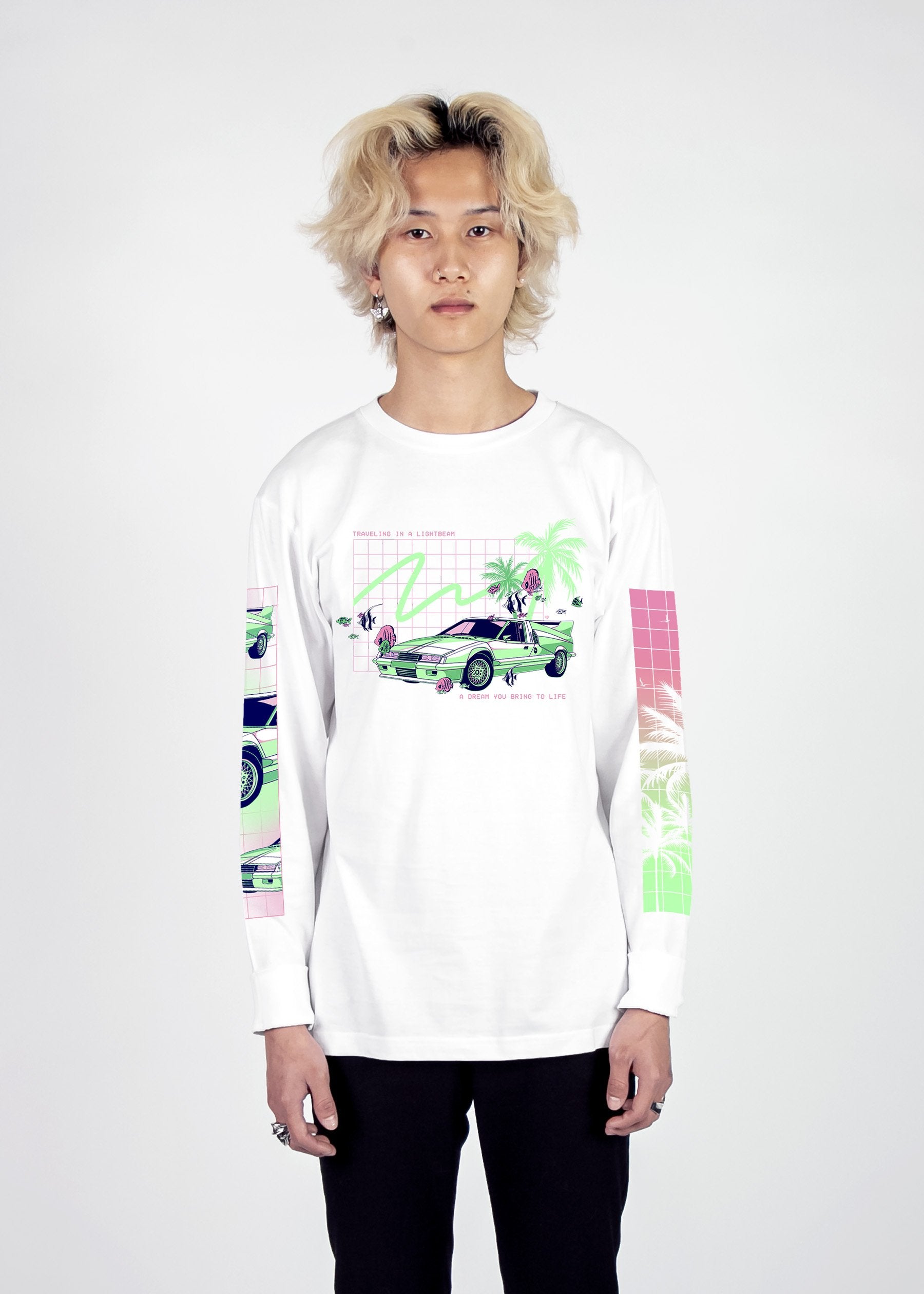 Lightbeam Travel Long Sleeve Tee Long Sleeve Graphic Tee Vapor95