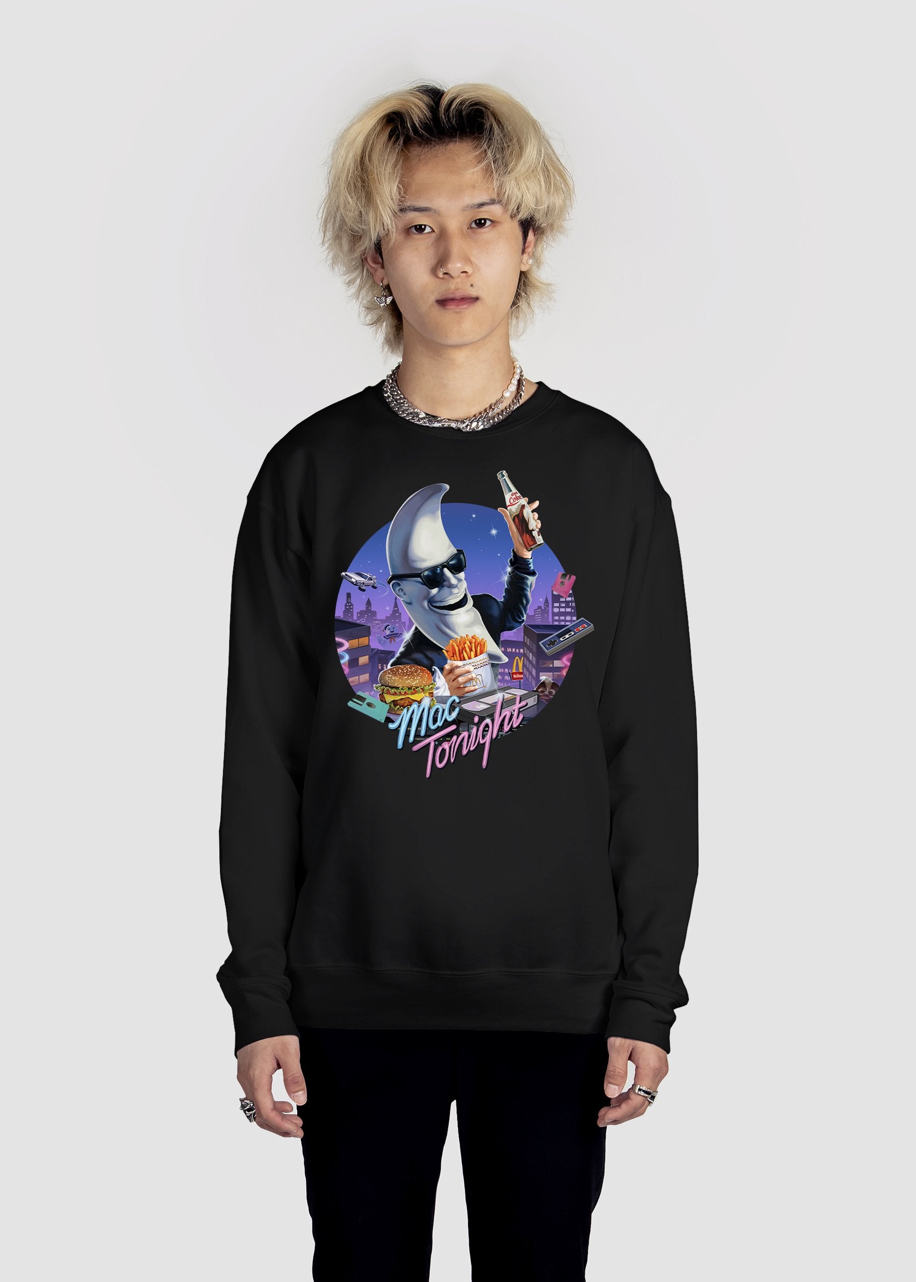 Mac Tonight Sweatshirt Graphic Sweatshirt Vapor95 Black S