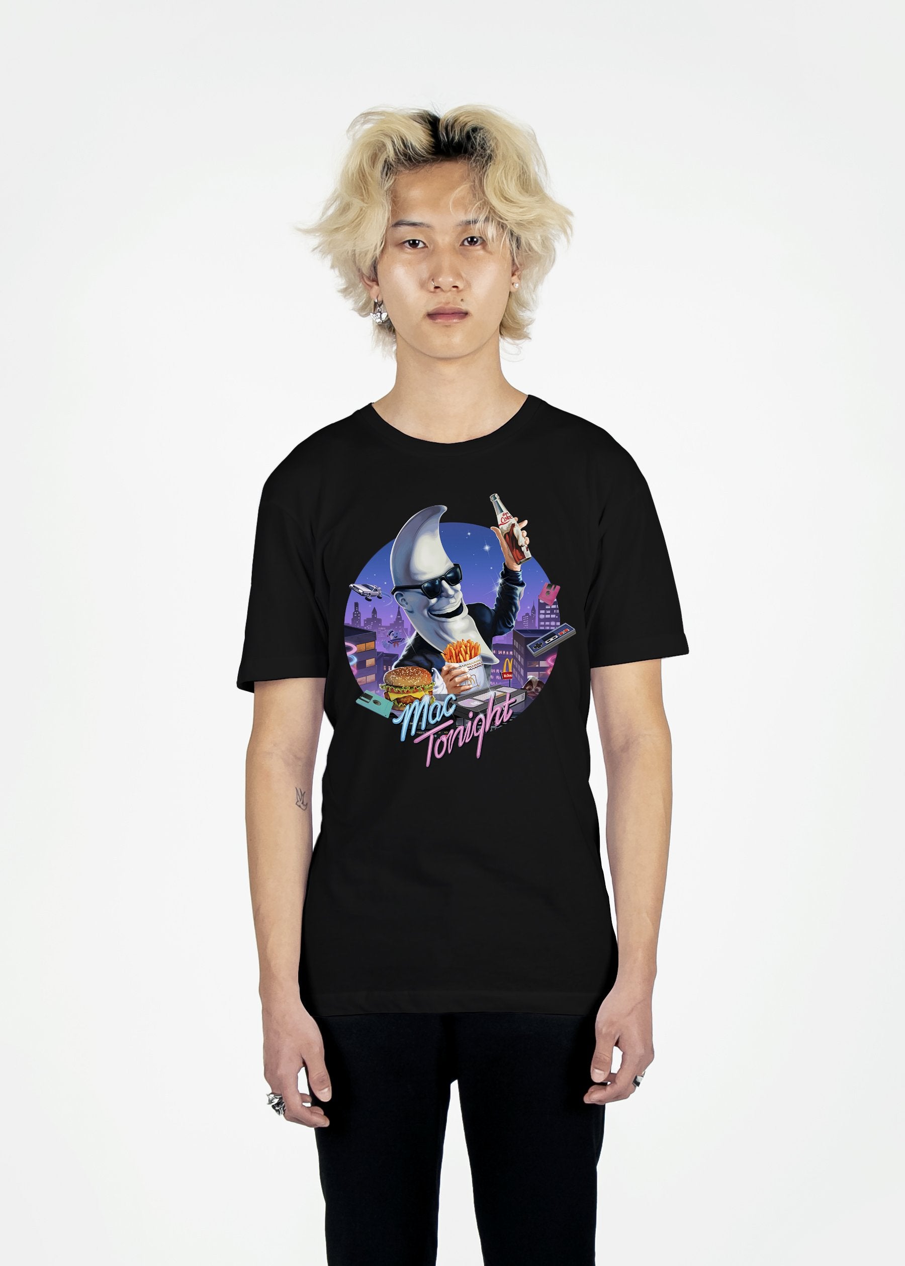 Mac Tonight Tee Graphic Tee Vapor95 Black S