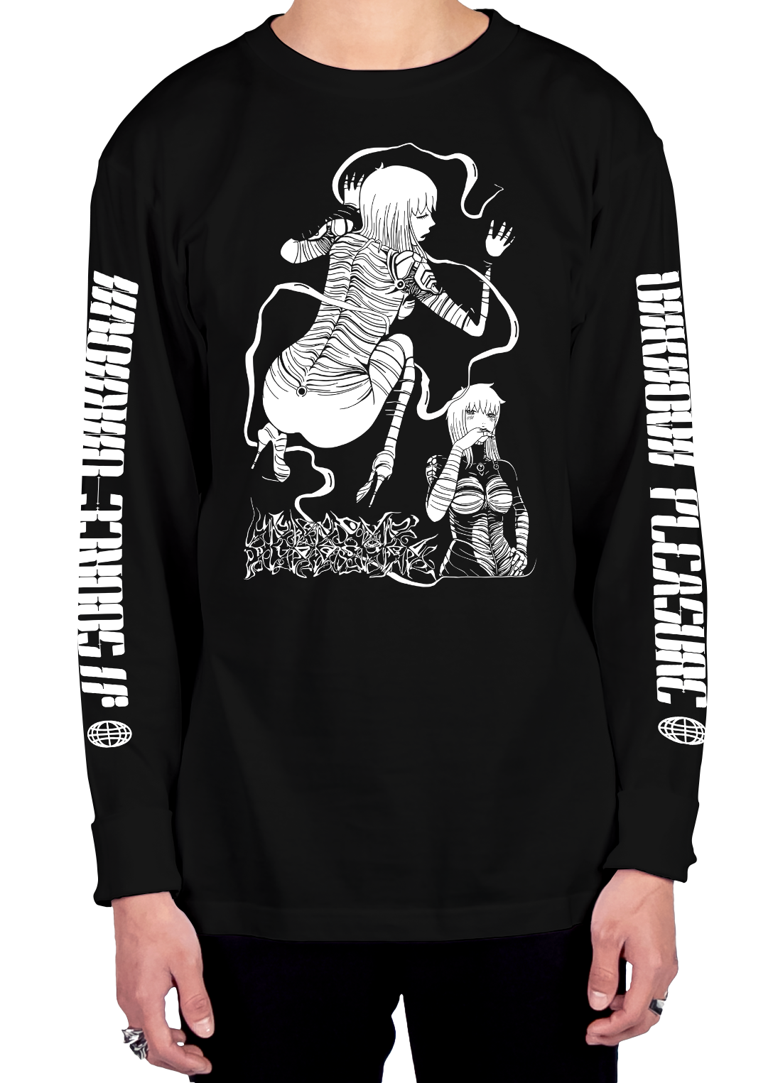 Unknown Pleasure Long Sleeve Tee Long Sleeve Graphic Tee DTG 