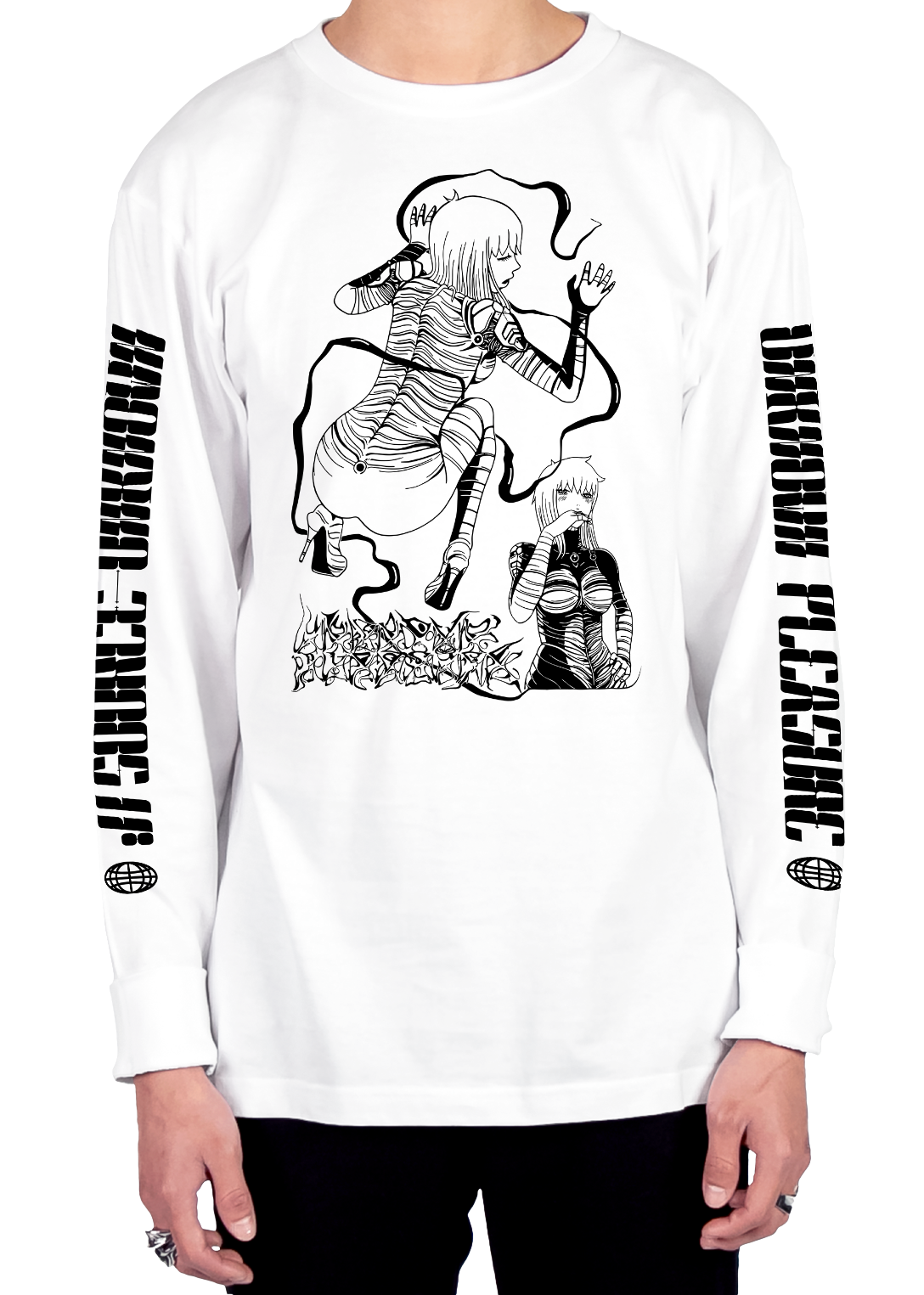 Unknown Pleasure Long Sleeve Tee Long Sleeve Graphic Tee DTG 